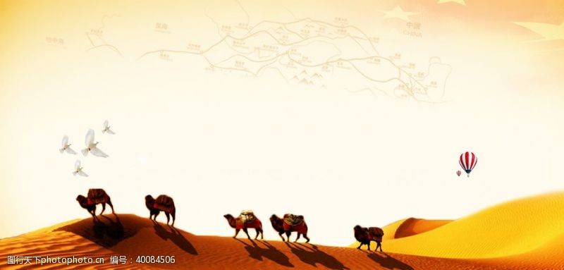 骆驼一带一路背景图片
