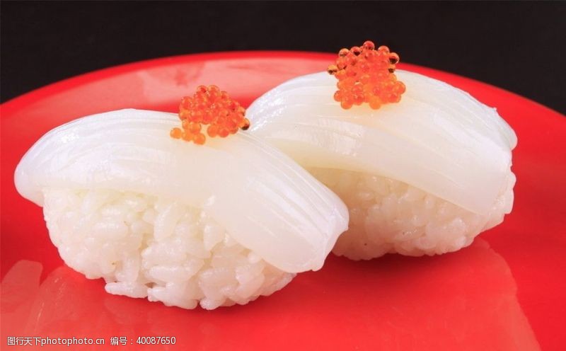 高清寿司摄影鱿鱼寿司图片