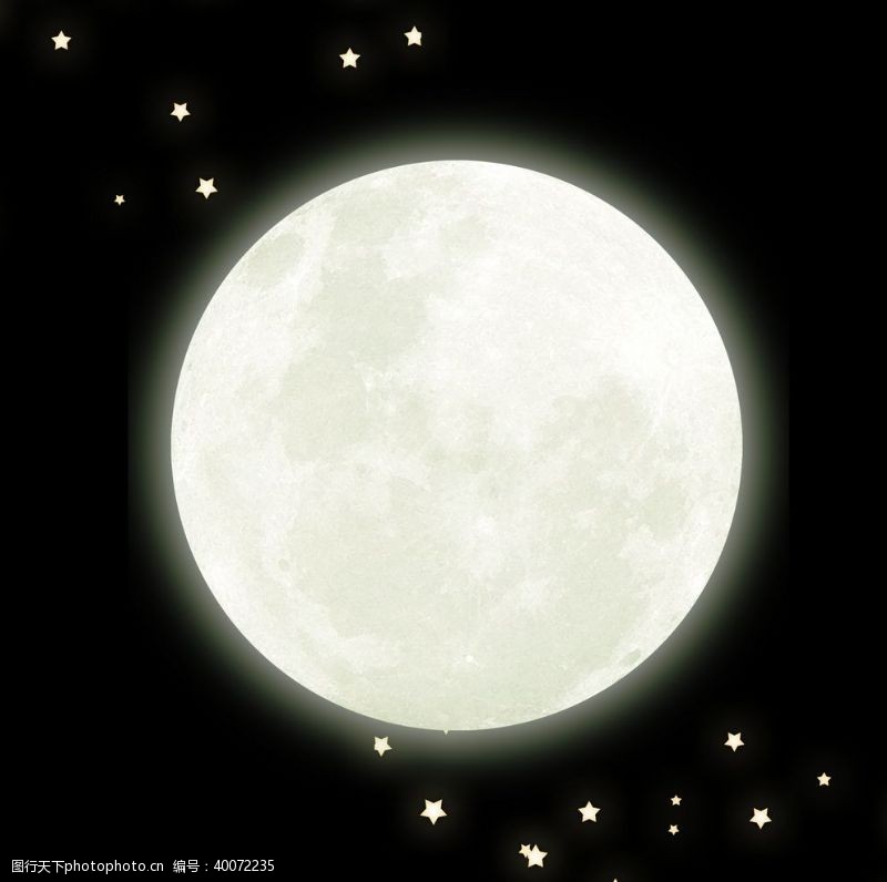 明月圆形月亮装饰元素图片