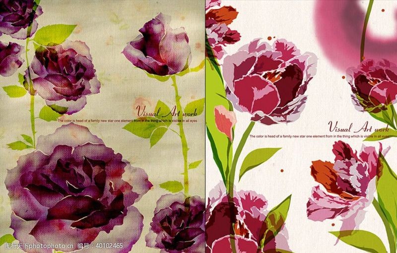 装饰植物花卉印花素材纹理图片