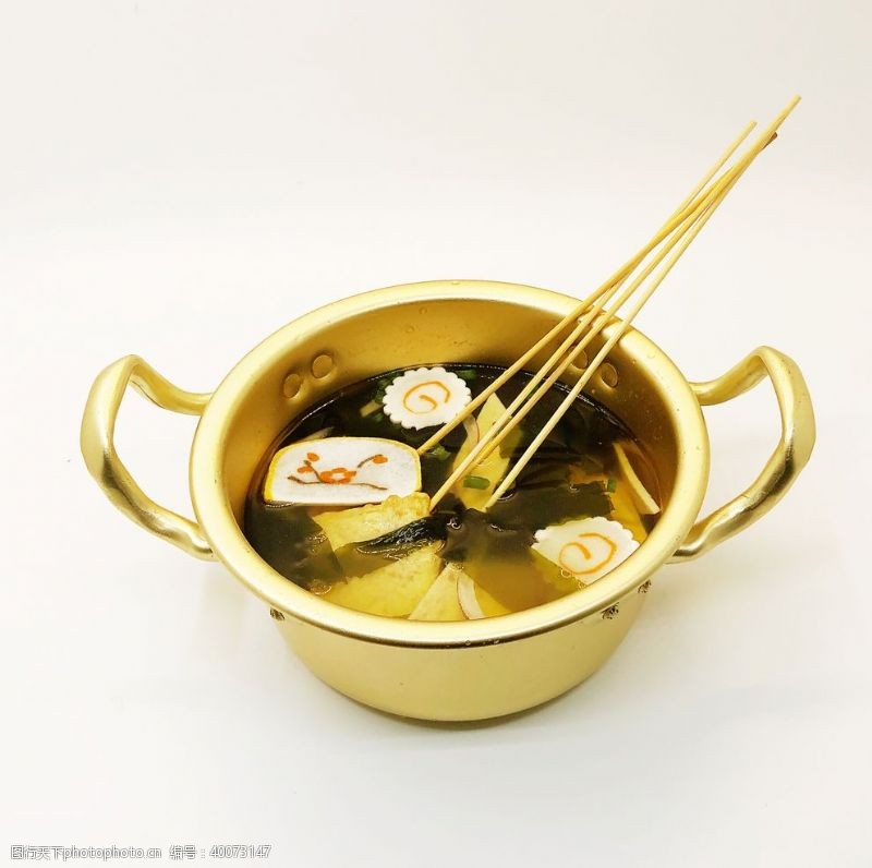 茶饼中和鱼饼汤韩式料理图片