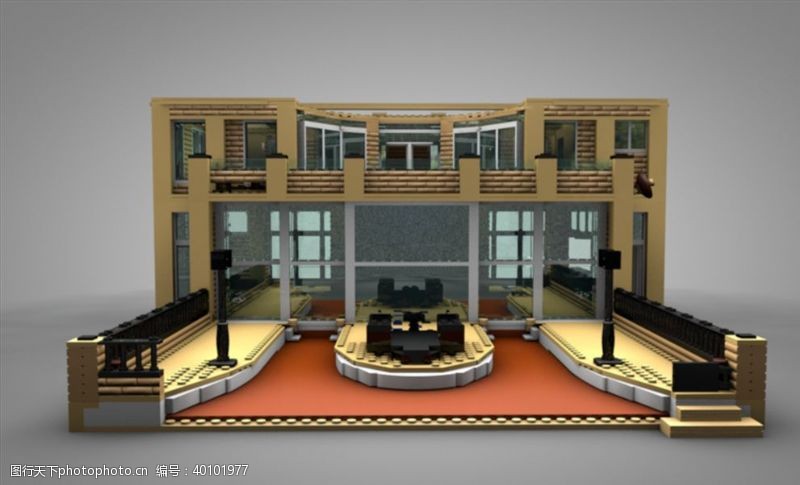 建模渲染C4D模型大楼建筑图片