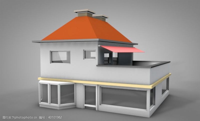 3d模型素材C4D模型房子家图片