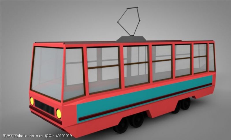 公交车素材C4D模型像素公交车图片