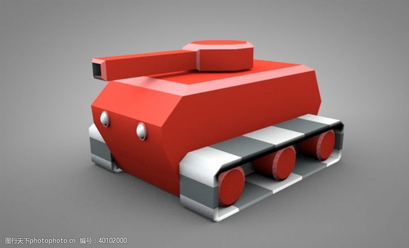 3d素材C4D模型像素坦克图片