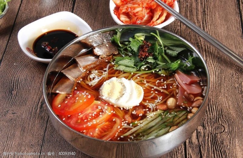 韩国美食挂画朝鲜冷面图片