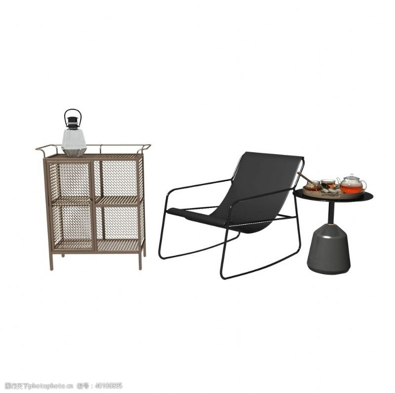 柜子躺椅3d模型图片