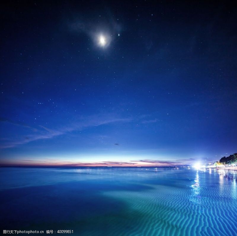 电信宣传海沙滩夜景图片