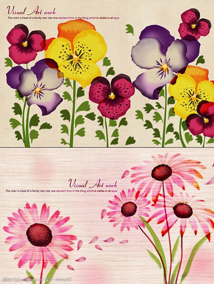 底纹花卉背景图片