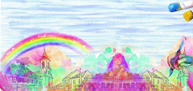 彩虹绘画背景图片