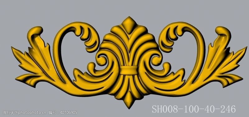 3d作品建筑装饰浮雕花SH008图片