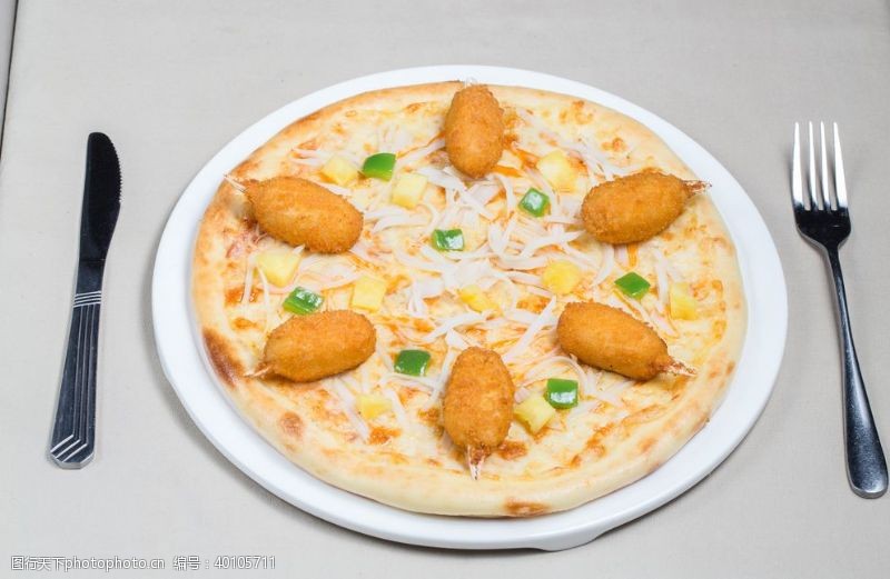 披萨饮食鸡翅披萨图片