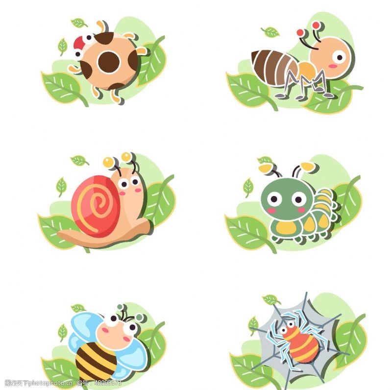 蜗牛卡通昆虫素材图片