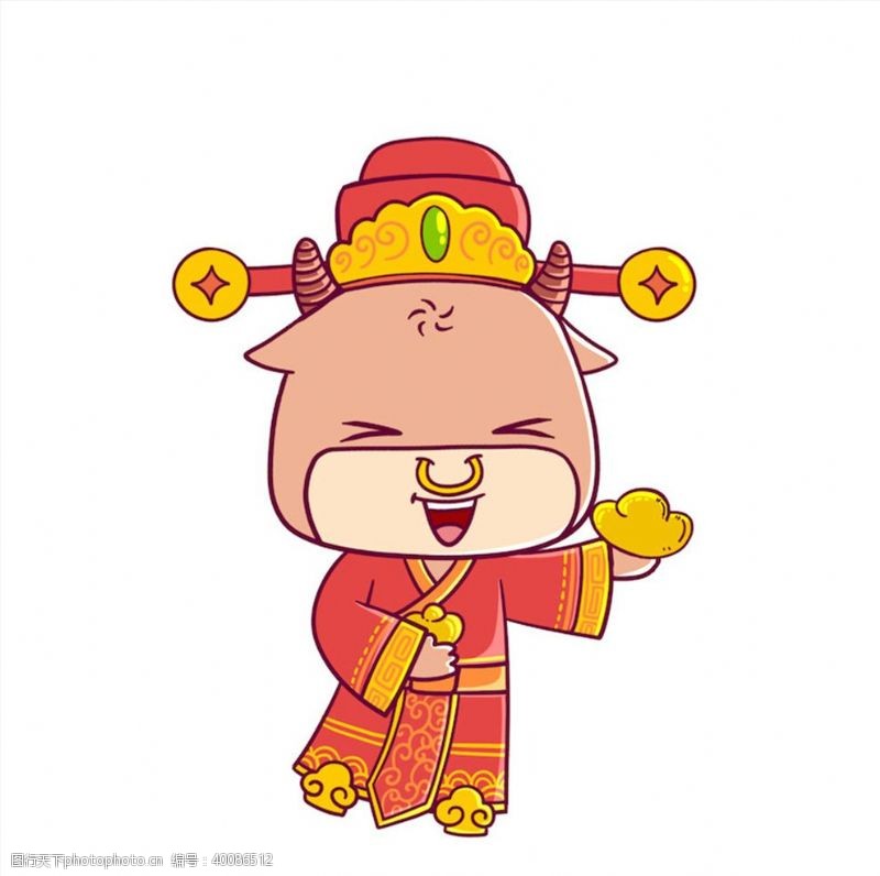 中国节日贺卡卡通牛形象图片