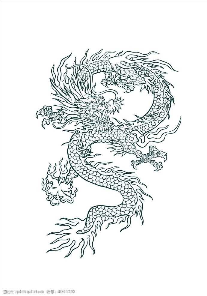 龙中国龙花纹神兽古典龙图片