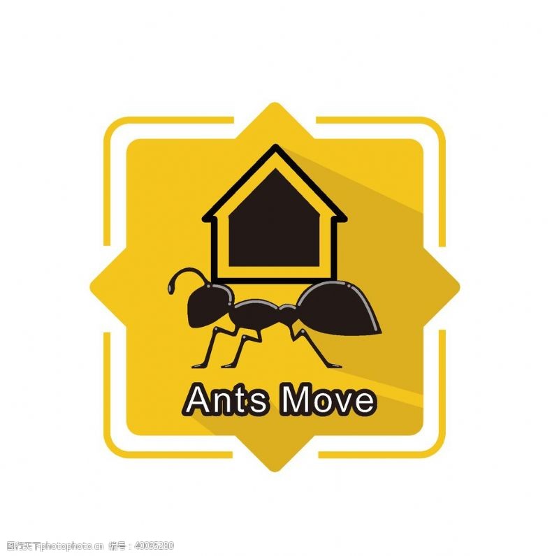 人物造型蚂蚁搬家logo图片