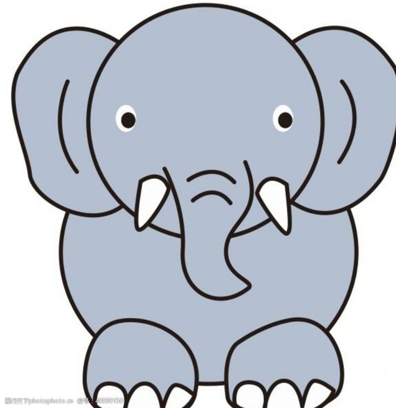 六一儿童节矢量卡通大象图片