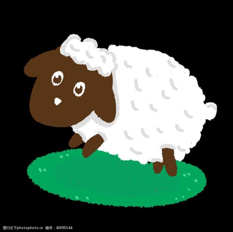 绵羊卡通手绘绵羊图片