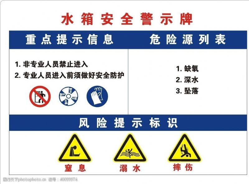 溺水水箱安全警示牌图片