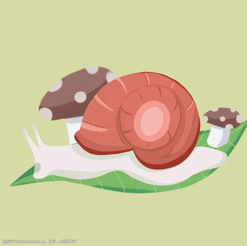 儿童绘本蜗牛插画图片