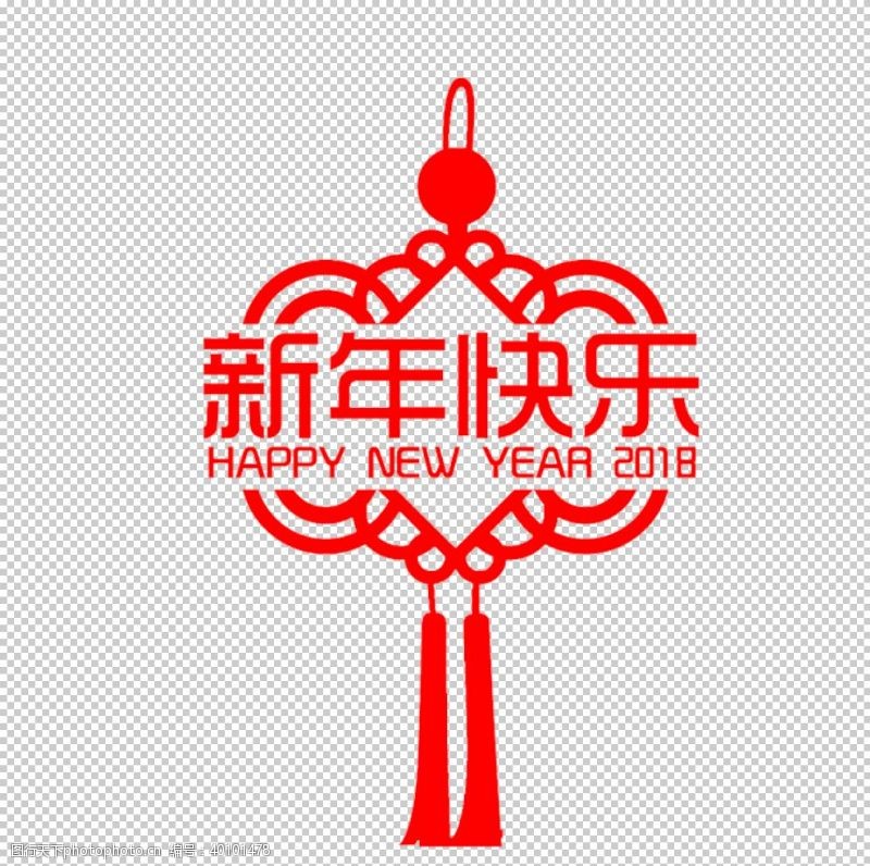 大气红色新年中国结素材图片