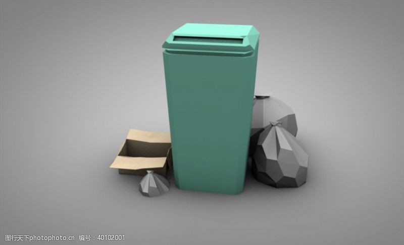 简约型C4D模型垃圾桶图片