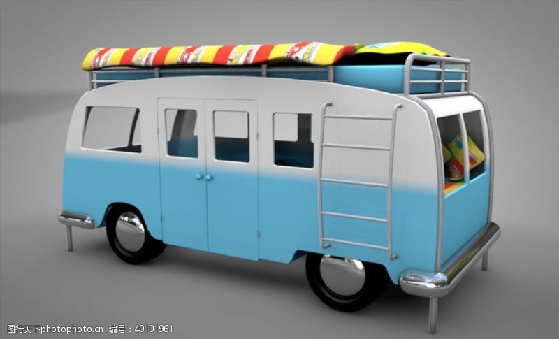 3d设计模型C4D模型面包车客车图片