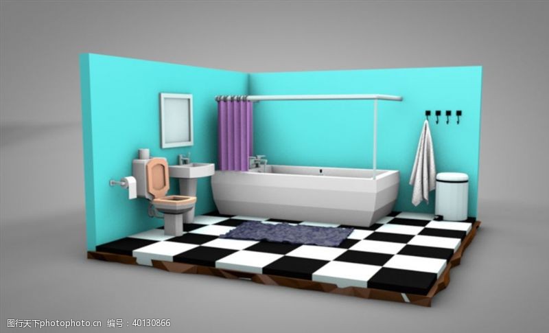 卫浴C4D模型卫生间图片