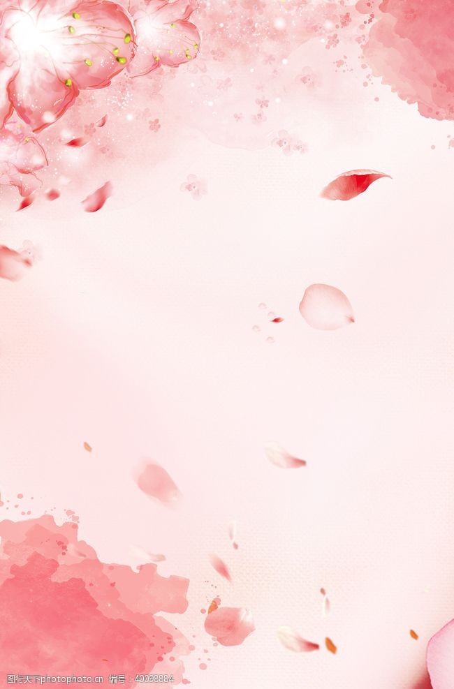 浪漫花朵粉色花瓣背景图片