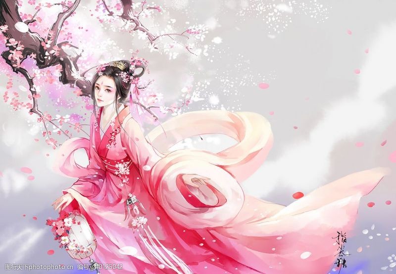 中国戏曲古装帅哥美女插画图片
