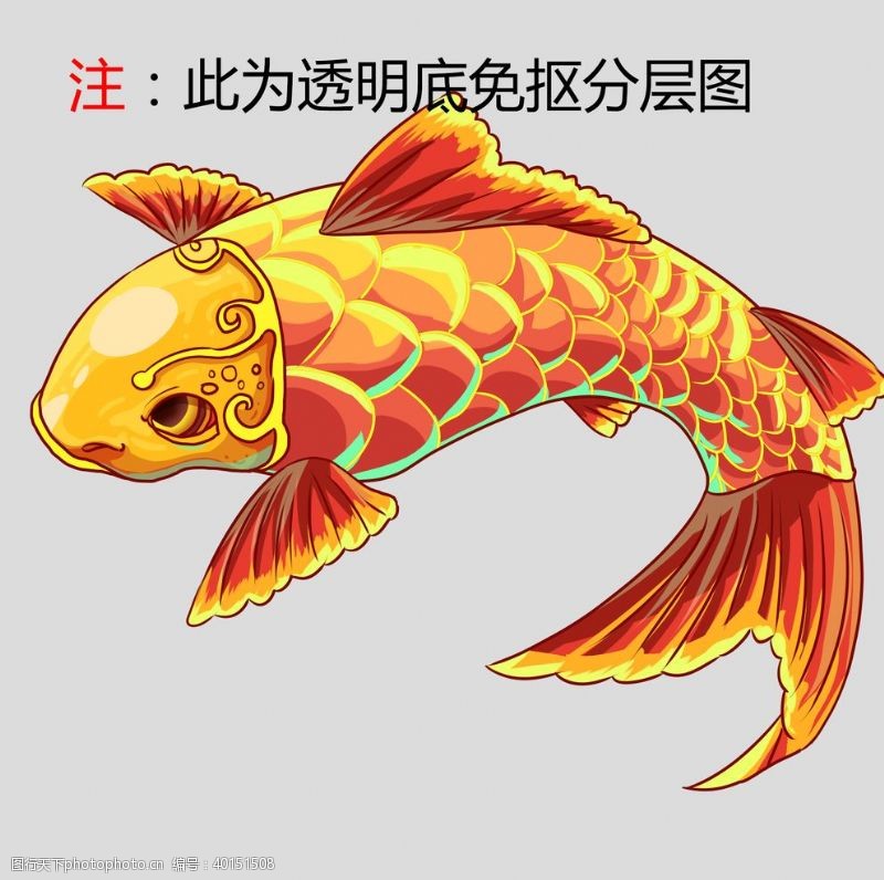 传统文化插画金鱼图片