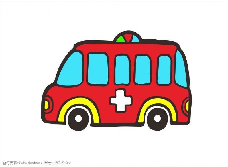 医疗广告卡通救护车图片