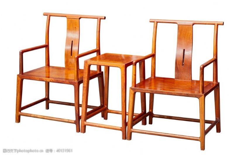 中式红木家具缅花宋式官帽椅3件套图片