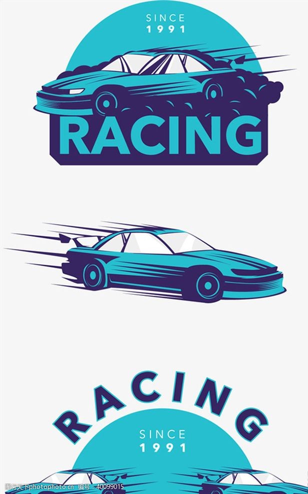 创意logo矢量手绘赛车LOGO图片