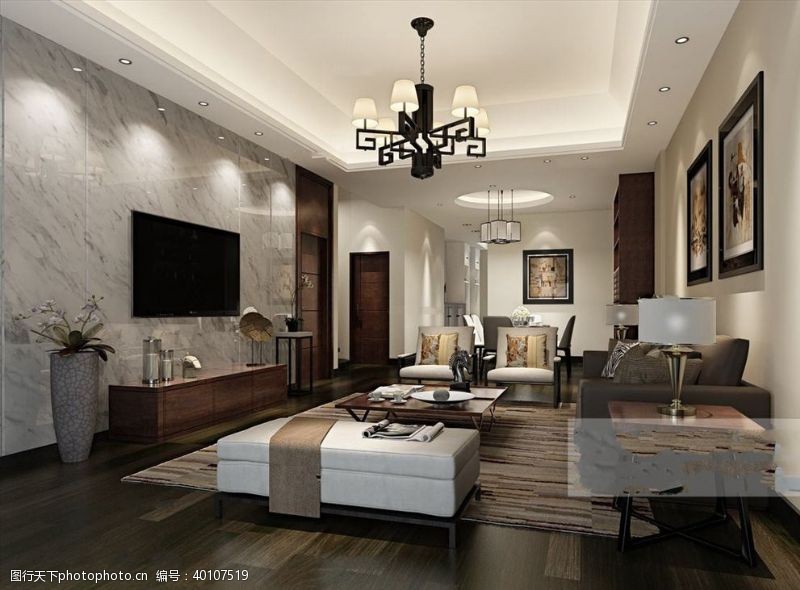 沙发3d模型现代客厅图片