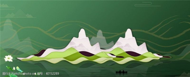 现代风素材新中式山水图片