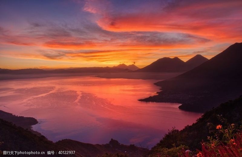 火山素材夕阳图片