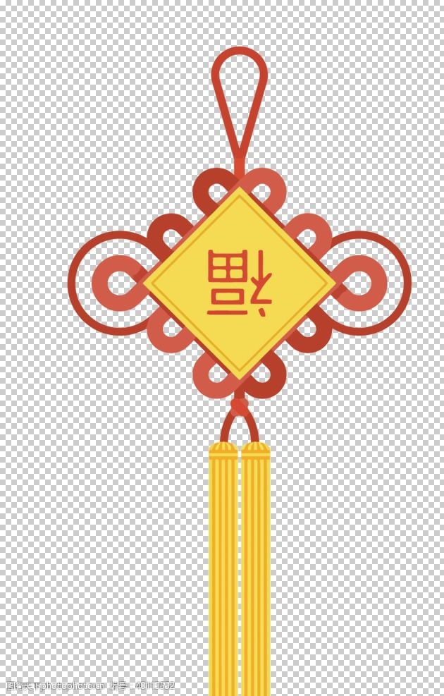 大红灯笼中国结素材图片