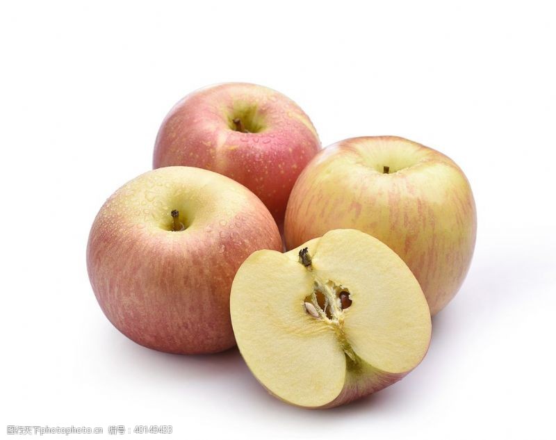 水果摄影白底苹果素材图片