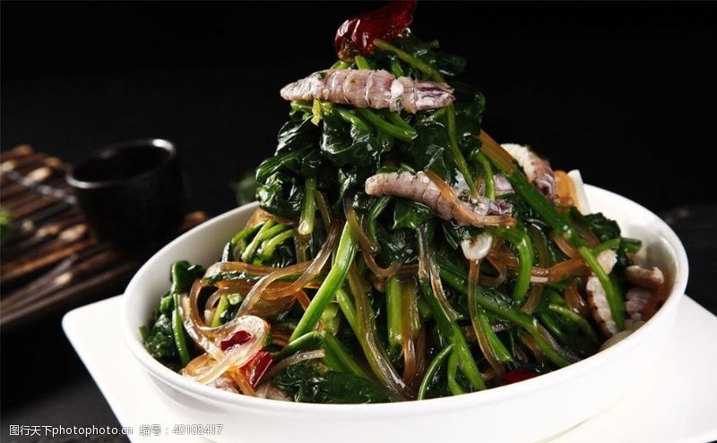 菠菜虾爬肉图片