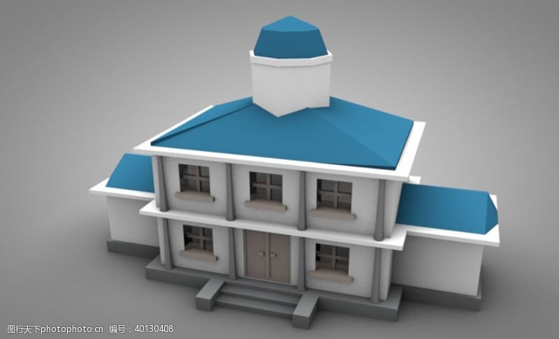 建模渲染C4D模型大楼建筑房子别墅图片