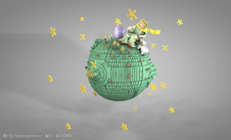 C4D模型小王子星球图片