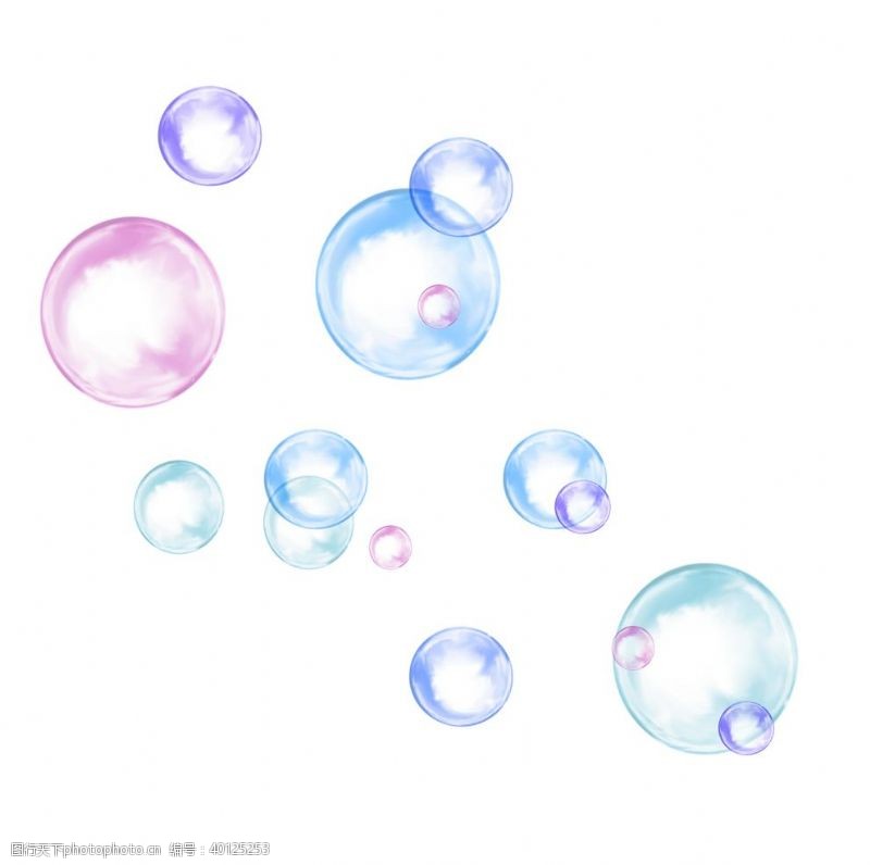 水晶球彩色气泡装饰图片