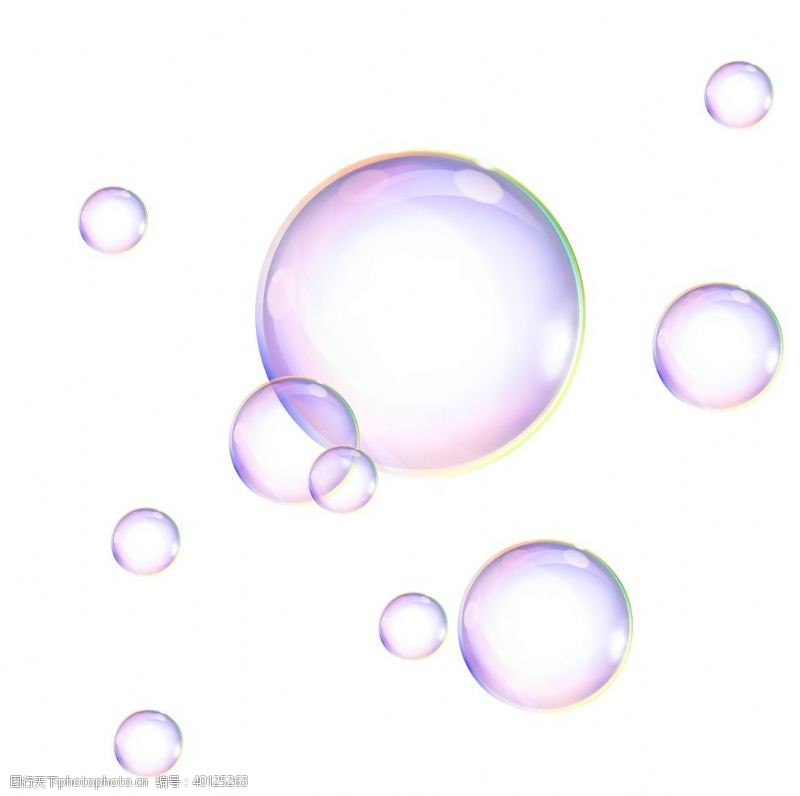 晶莹彩色透明气泡元素图片