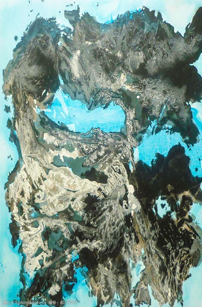 玄关山水抽象装饰画图片