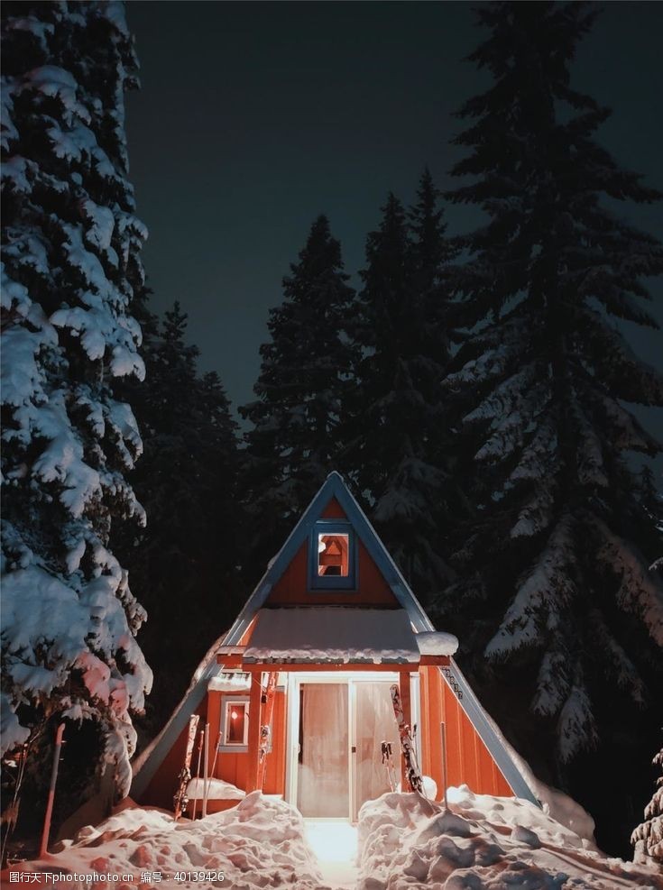 圣诞节海报背景房子图片