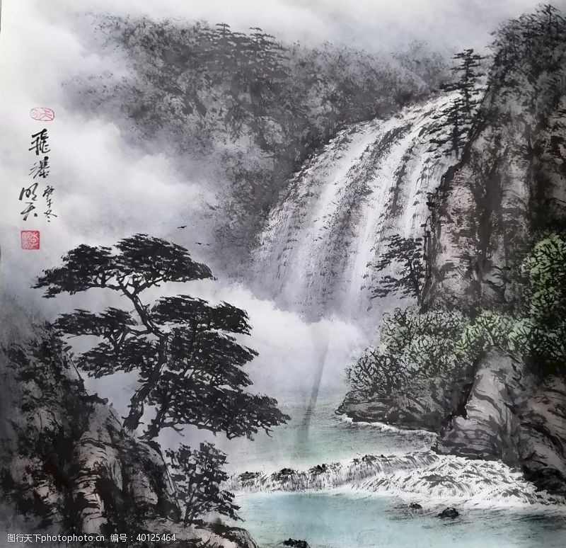苏州山水飞瀑图片