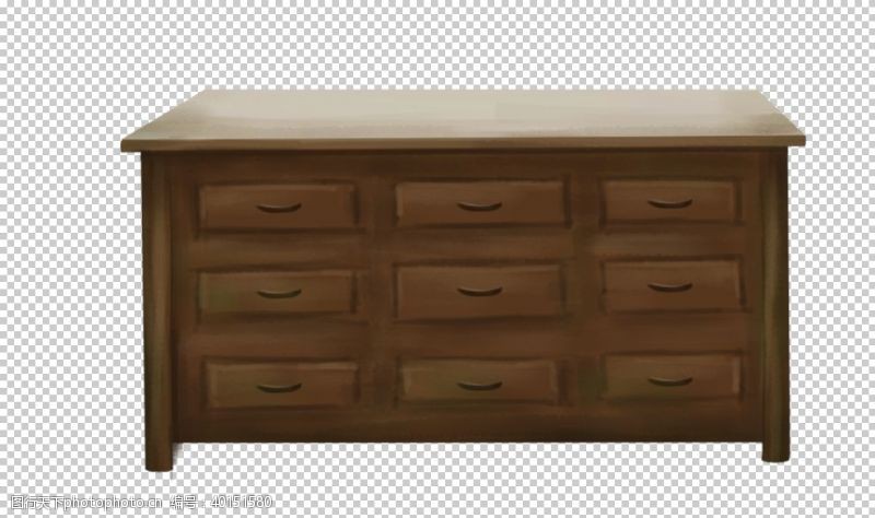 木桌复古斗柜桌子素材图片
