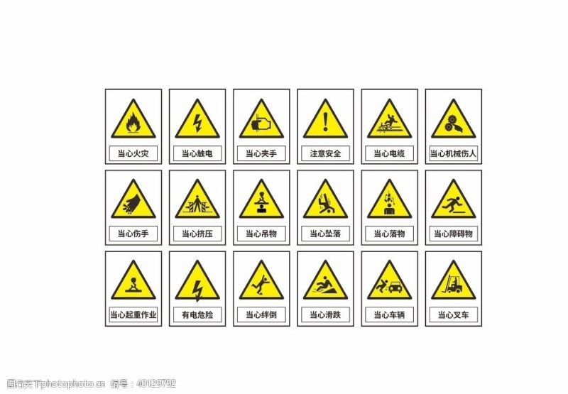 重工业工地安全警示图标图片