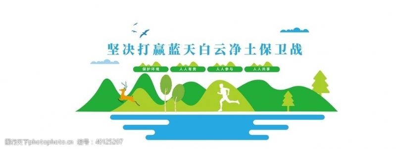 保护水生态环保口号墙图片